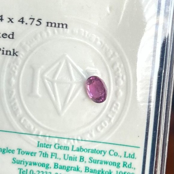 Natural Mozambique Tourmaline - IGL Certified 1.42 Carat Violet/Pink Gemtone - Picture 2 of 2